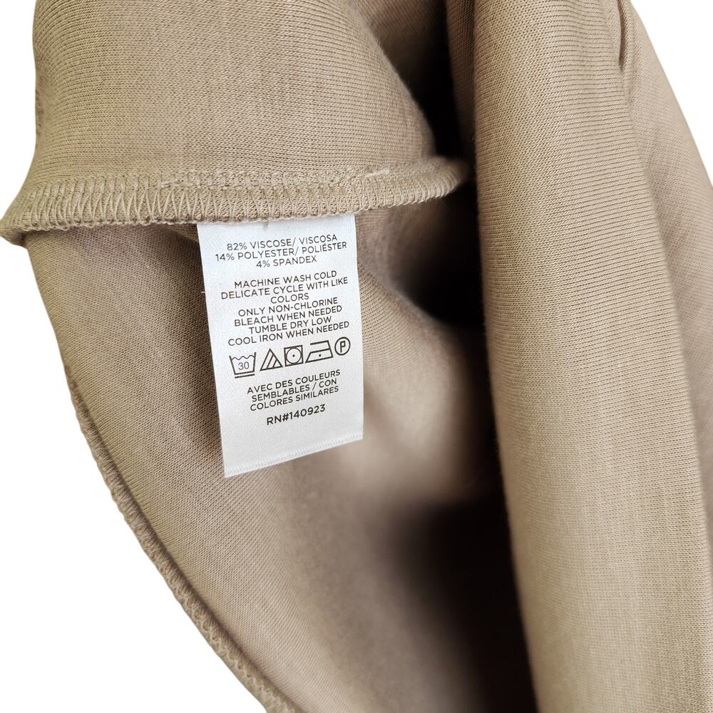 LOFT Womens Quarter Zip Pullover Sweater Size Small Tan Slinky Cozy Comfy Lounge - Picture 4 of 8
